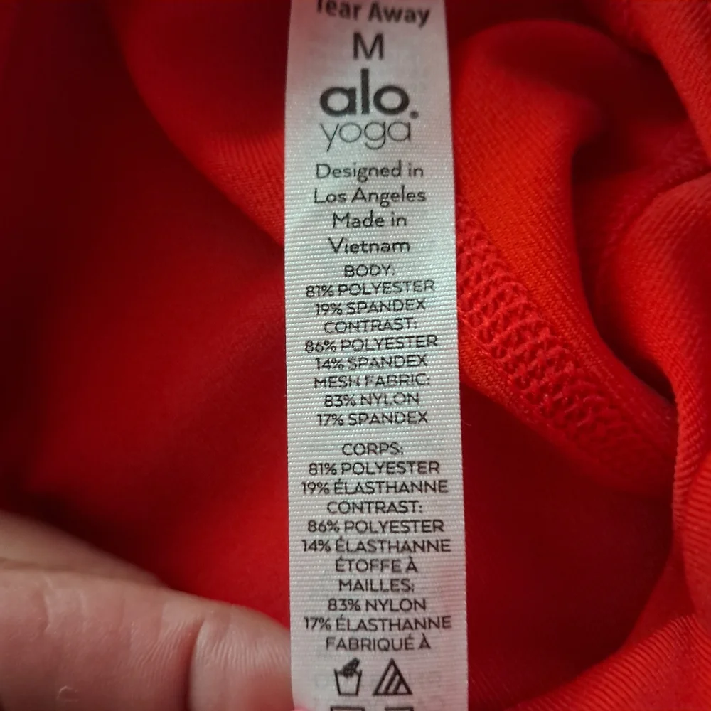 Alo Cherry Airbrush Moto High Rise Leggings Medium EUC